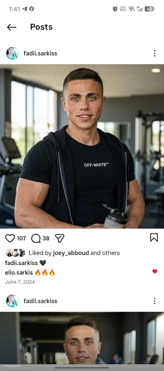 AI generated: make it more beautiful with muscles and show me the green eyes natural