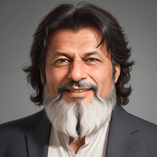 AI generated: Generate a photorealistic portrait of a imran khan with beard middle-aged adult male, radiating wisd...