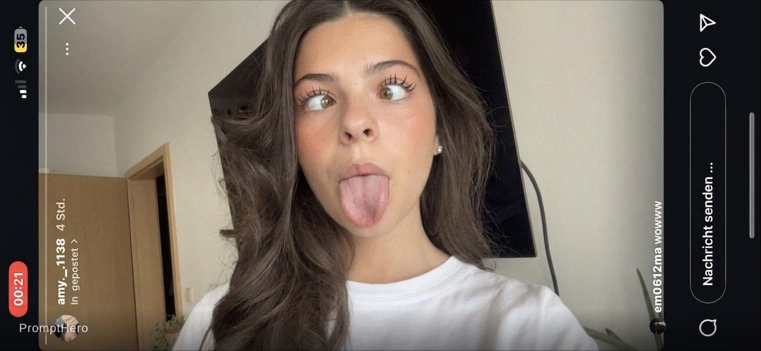 AI generated: Crosed eyes while tounge whide out