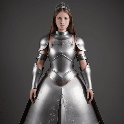 AI generated: Ultra high resolution photography of a medieval, female, Princess, Battle Armour