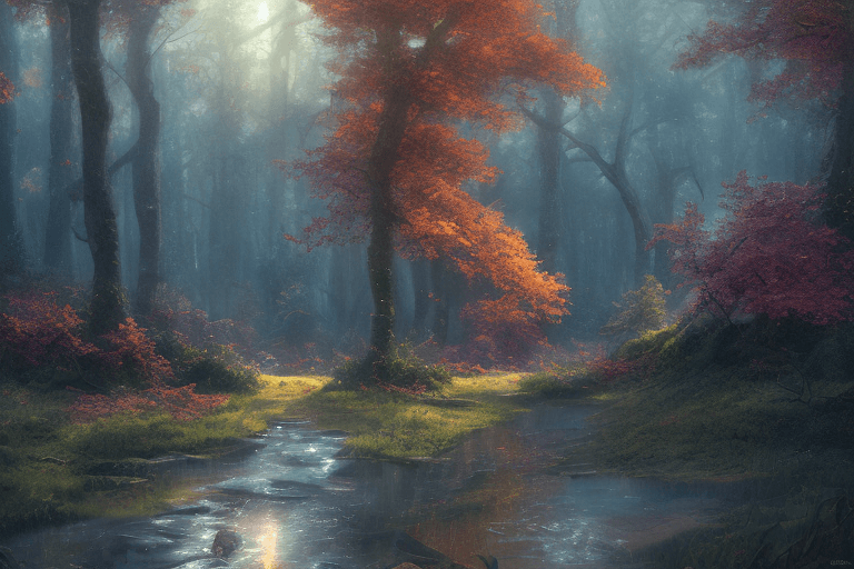 AI generated:  lush landscape, amazing cinematic concept painting, trees, intricate, tone mapped, highly detailed,...