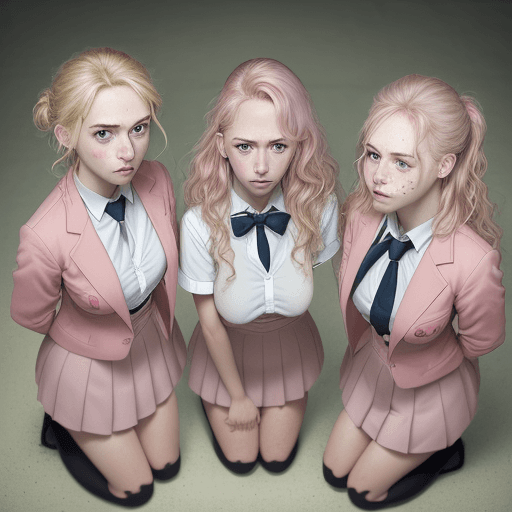 AI generated: photorealist 3 real girls, little tits, nude, red, perfect detail face, girl 24 years old, blonde ha...