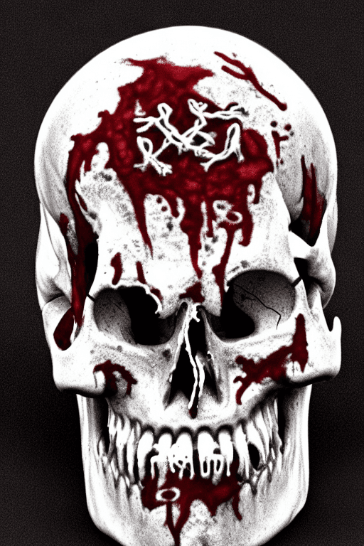 AI generated: Blood Sacrifice Blood God, Cranial Sacrifice Skull