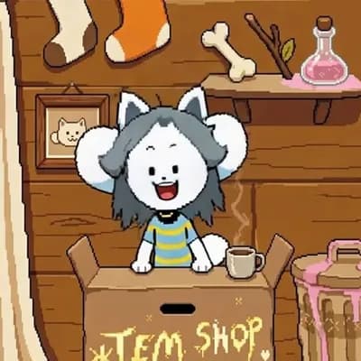 AI generated video: Animate this exact Undertale-style pixel art scene as a smooth looping 8-second idle animation, stri...