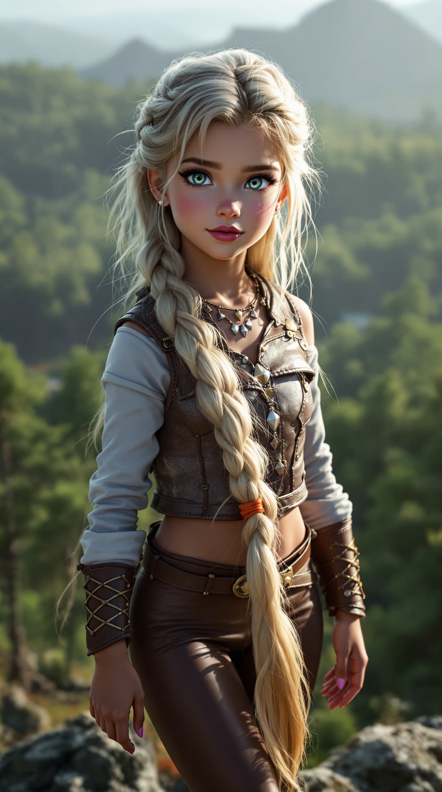 AI generated: A professional photograph showcasing Payton, the most beautiful second-grade girl in the world, rend...