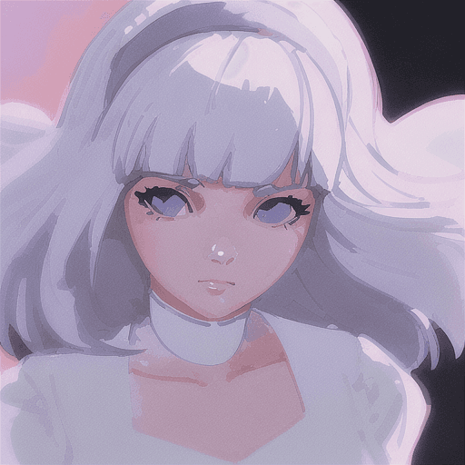 AI generated: a close up of a woman in a white dress with a blue collar, portrait knights of zodiac girl, retro an...