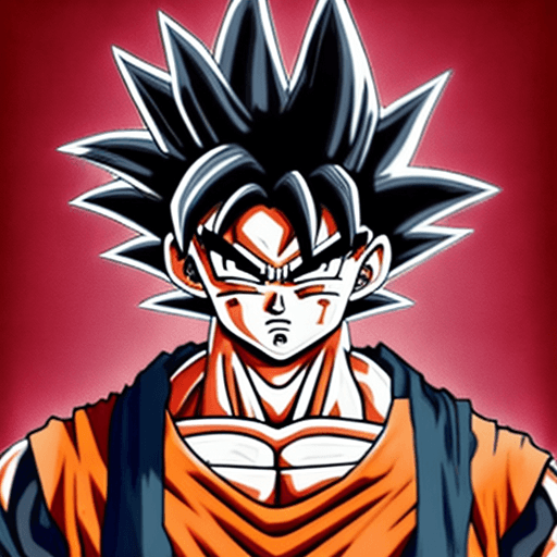 AI generated: dragon ball, portrait of goku, in the style of street art aesthetic, cute cartoonish designs, photo-...