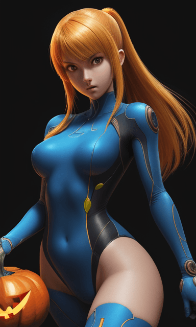 AI generated: High resolution,intricate detail, zero suit samus doing jack-o pose challenge