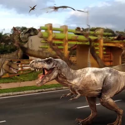 AI generated video: LOS DINOSAURIOS SE MUEVEN ENOJADOS  Y SE MUEVEN ALEATORIAMENTE