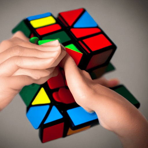 AI generated: hands using a rubiks cube, 8k
