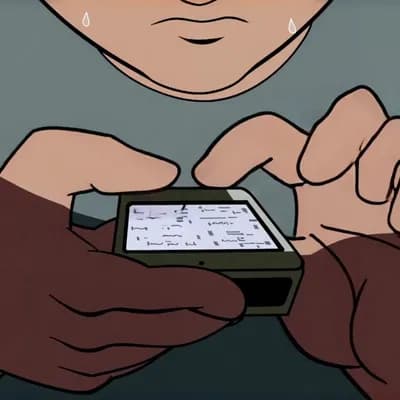 AI generated video: Animate texting stressed