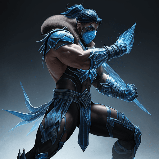 AI generated: In the foreground of this striking composition, a semi-transparent figure of a fearsome subzero from...