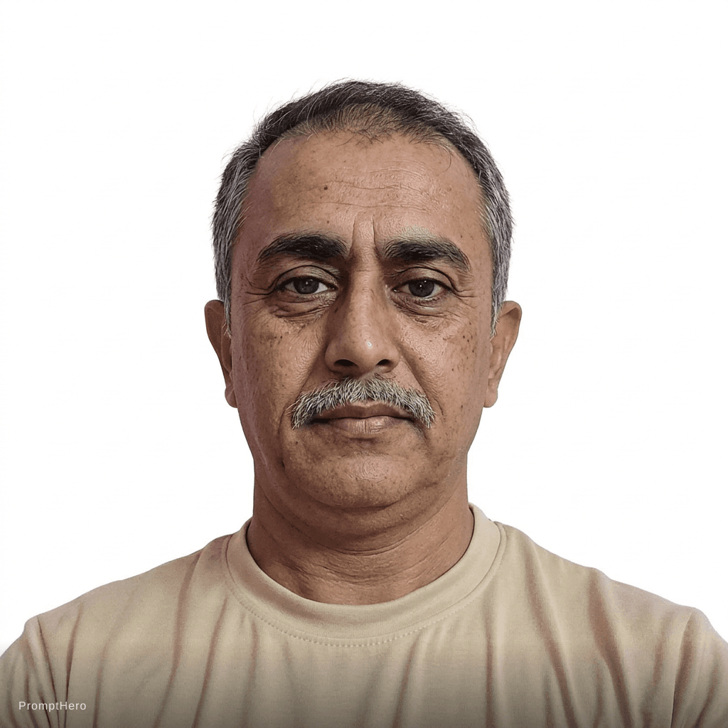 AI generated: middle aged, around 50 years old