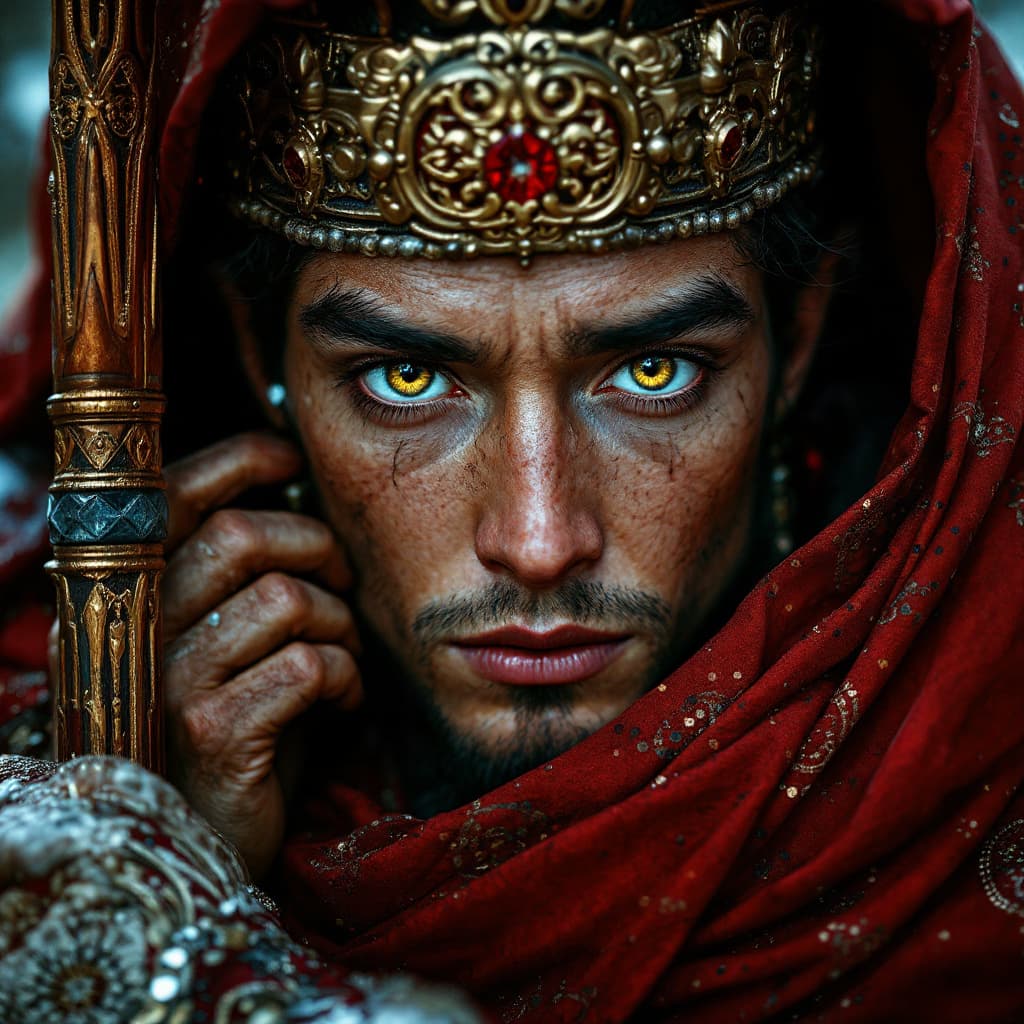 AI generated: hyper-realistic (fabled character tale1:3) from the bright kingdom, with detailed eyes, froM A WORLD...