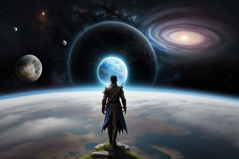 AI generated: a world within a world::5 fantasy art, shot from space, ultra detailed::3