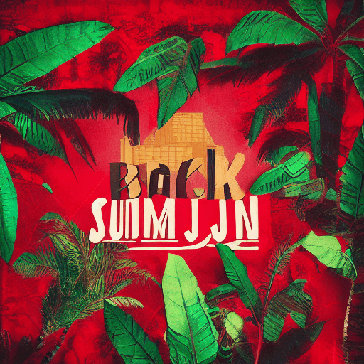 AI generated: blak red backround township summer, african ,colorful, chic, simple urban jungle hip hop album cover