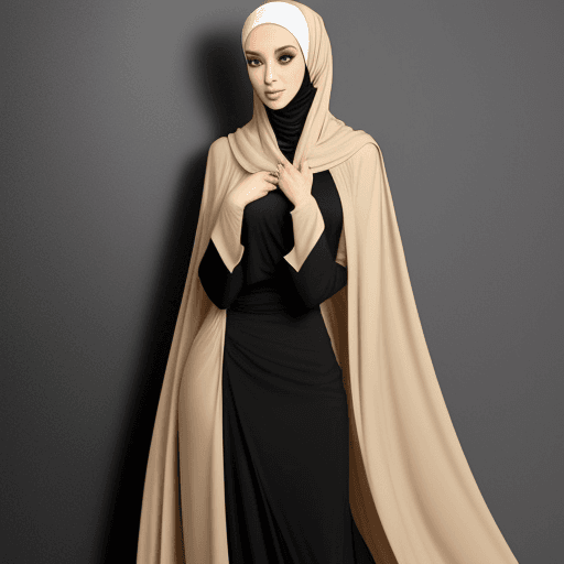 AI generated: angelina joli  is a tall  very slim and skinny model she is wearing hijab
