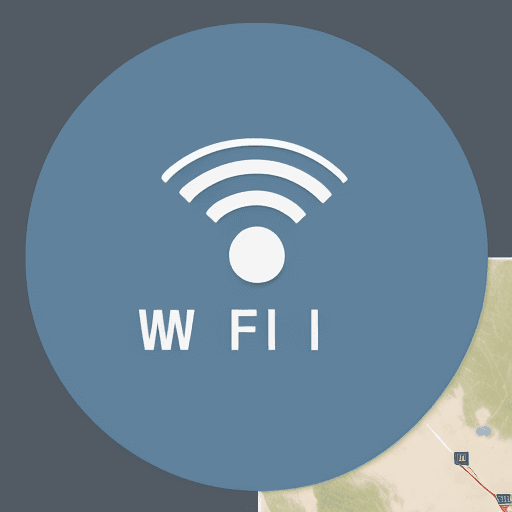 AI generated: logo for a i.o.t. tracking website minimalist with satellite map wifi gps 