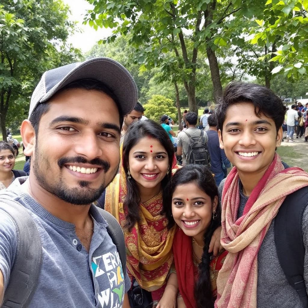 AI generated: Happy Bangladeshi students on European campu