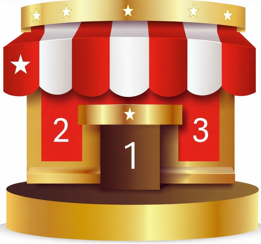 AI generated: Three tiered podium platforms arranged side by side — the center platform is the tallest, the left p...