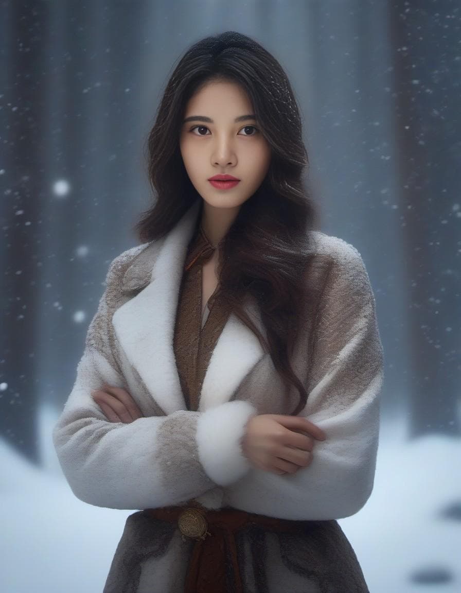 AI generated: Hyperrealistic art niji, (art by Craig Mullins:1.1) , photograph, Full length frame of a Gloomy (Fem...