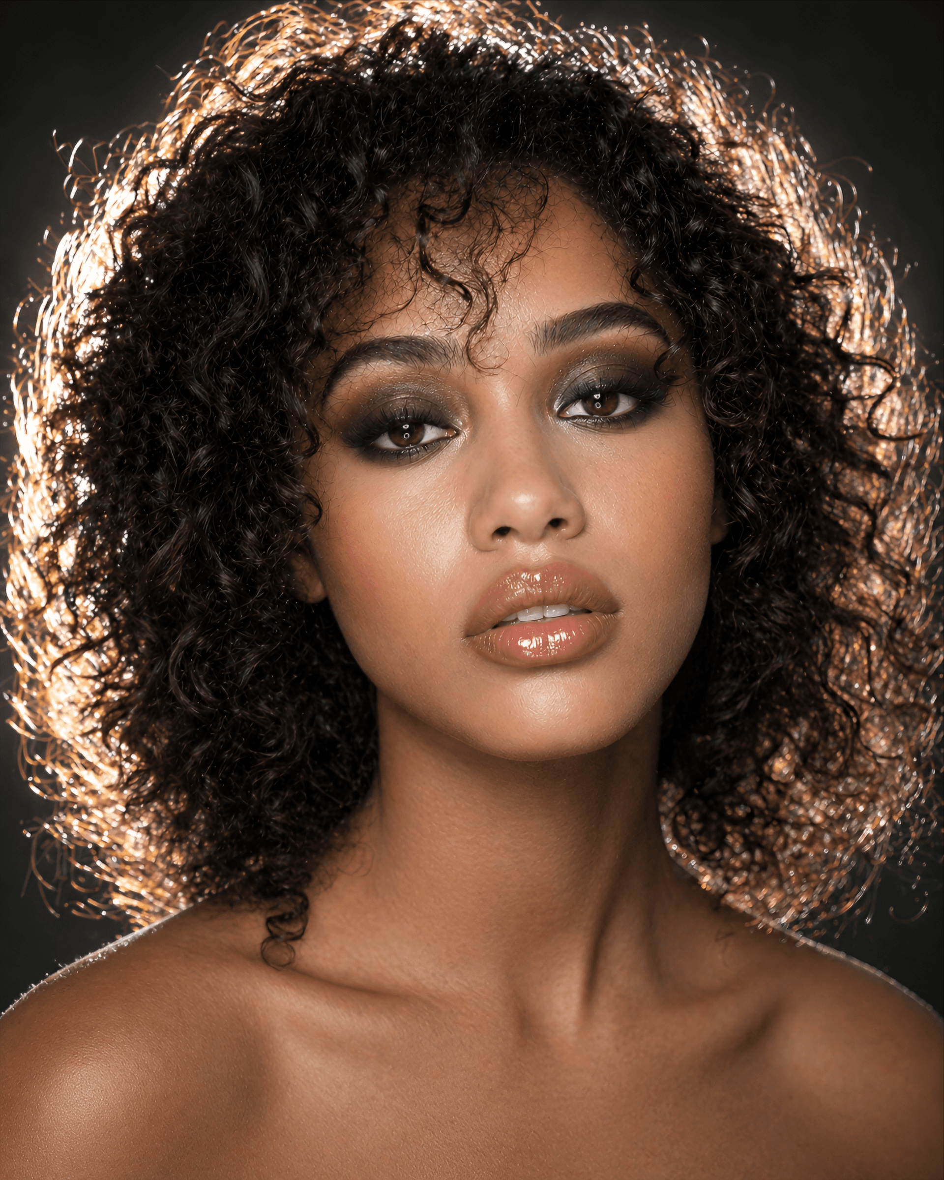 AI generated: {
  "style": "editorial beauty portrait, glossy magazine, high-end commercial",
  "subject": {
    "...