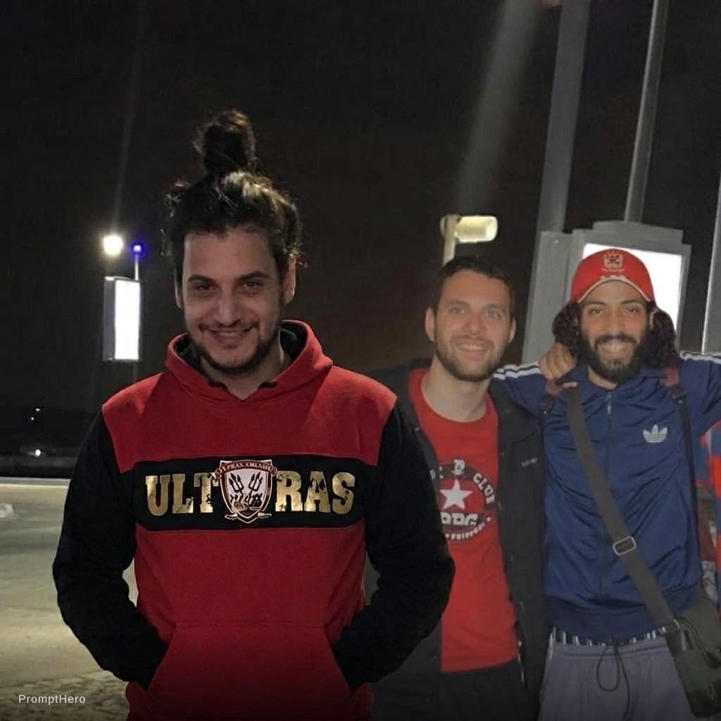 AI generated: Merge me and my friends in one photo exactly as uploaded photos and don’t change anything else 