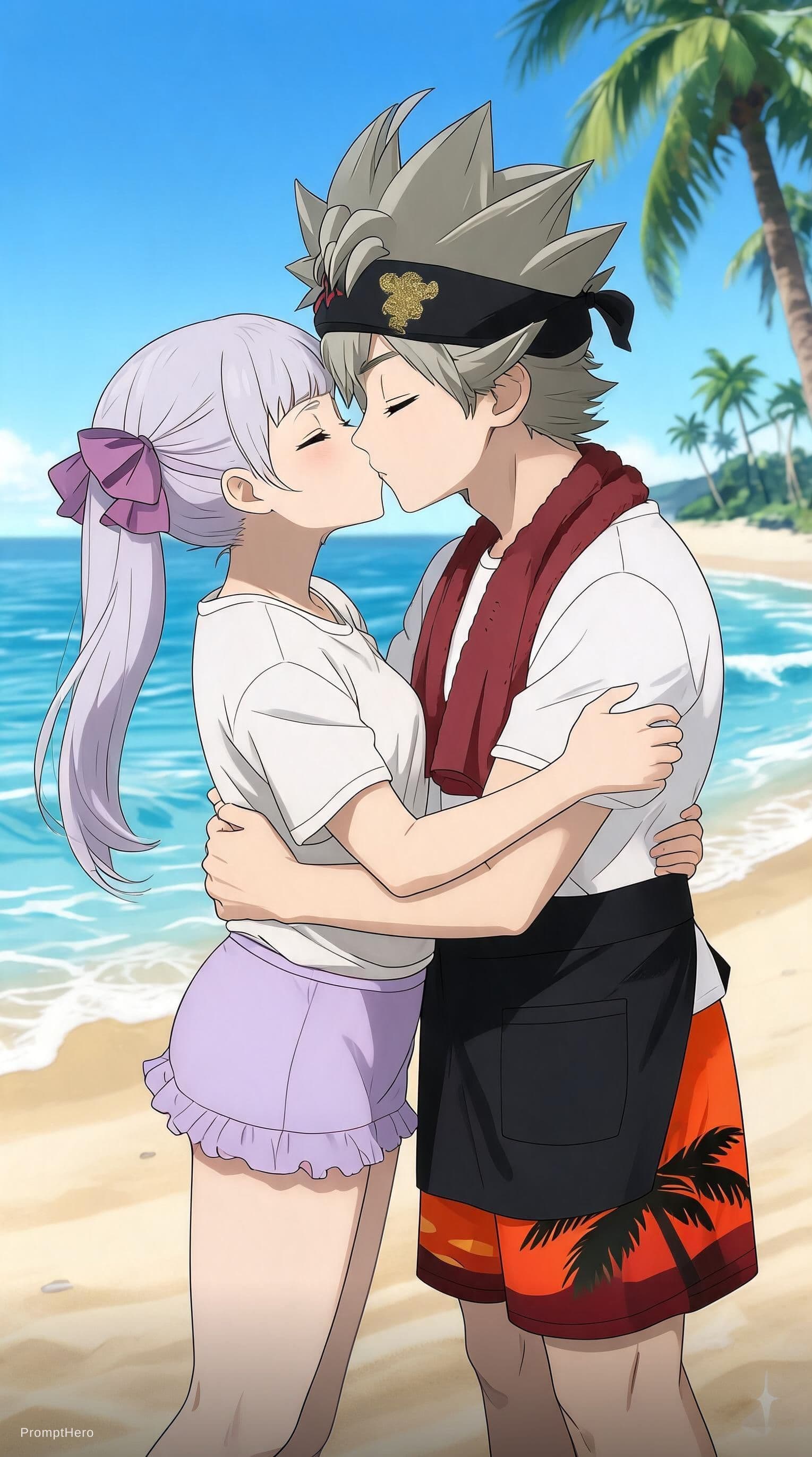 AI generated: Kiss strong on lips, Hug romance, close eyes 