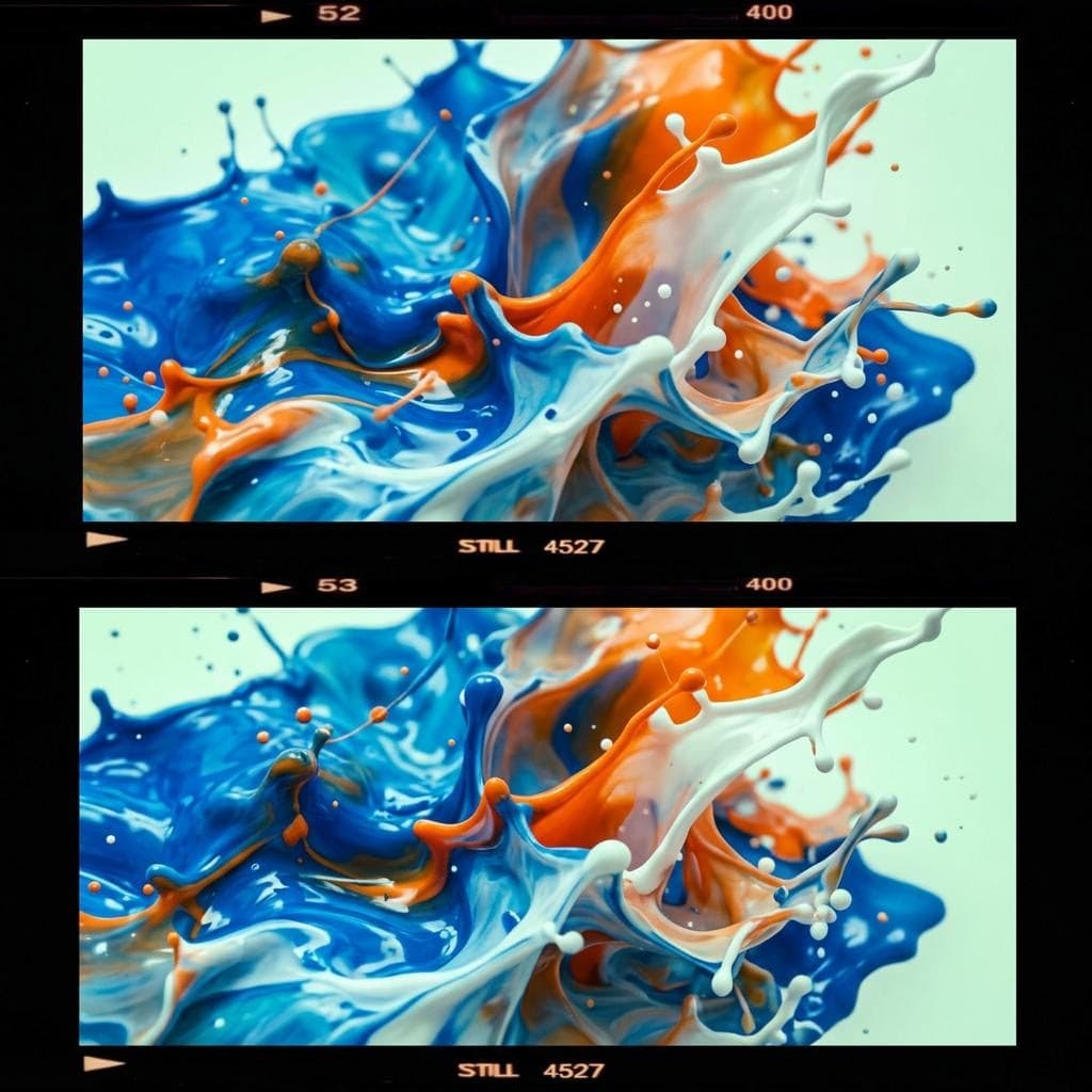 AI generated: Can you give me a blue orange white light, green splash background