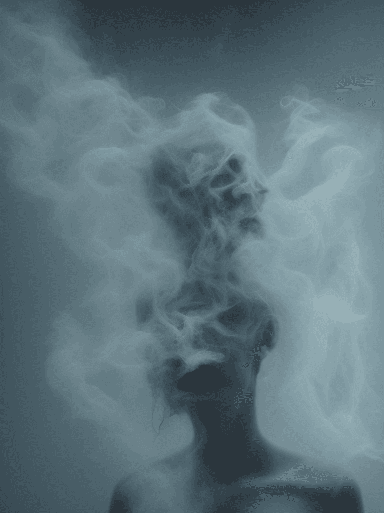 AI generated: Ghost in Smoke, Realistic, Hauntingly beautiful,feerie lighting, wispy tendrils, etherial, Highly de...