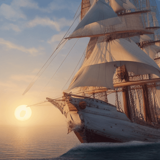 AI generated: Photo of a ultra realistic sailing ship, dramatic light, pale sunrise, cinematic lighting, battered,...
