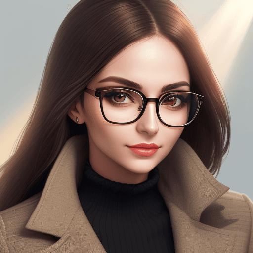 AI generated: She wears stylish glasses that complement her facial features.
Focus on capturing a sense of confide...