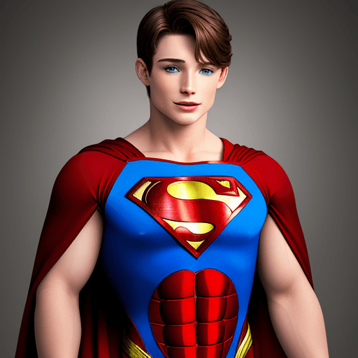 AI generated: Brent Corrigan as superman, hiperrealistic, 