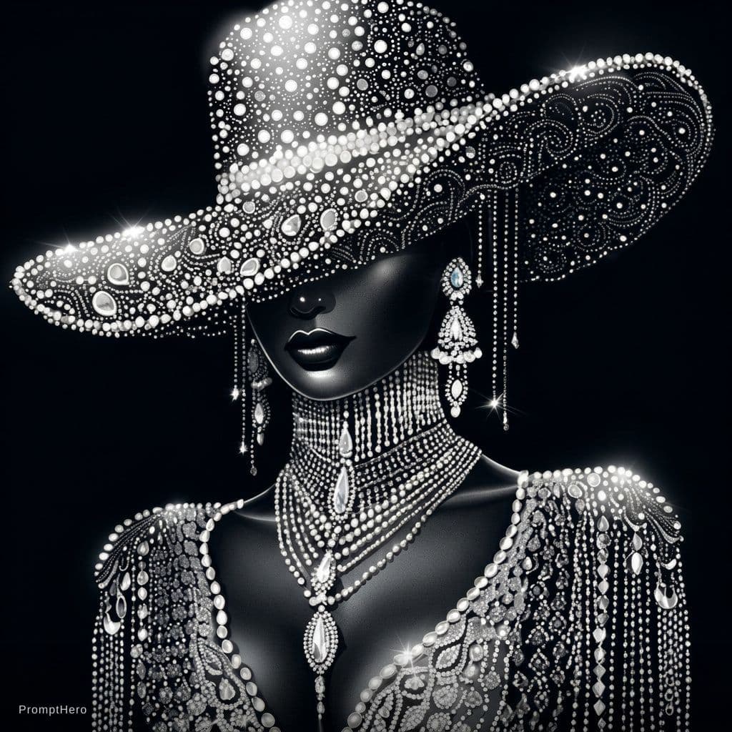 AI generated:   Remove “4 Model” label, preserve all jewelry details, luxury black background, sparkling diamonds,...