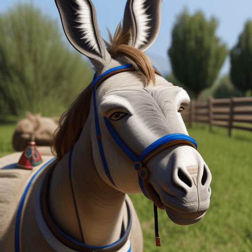 AI generated: Donkey, mule logo. Tenuta le mule. Medial erbs, oil

