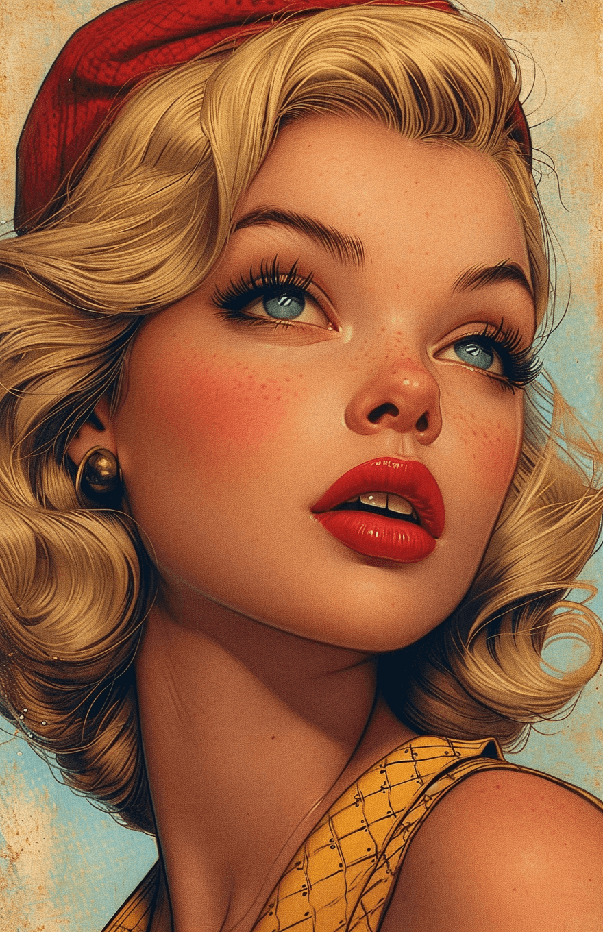 AI generated: marilyn monroe pop art print i love the 80s, in the style of light white and light amber, steve sack...