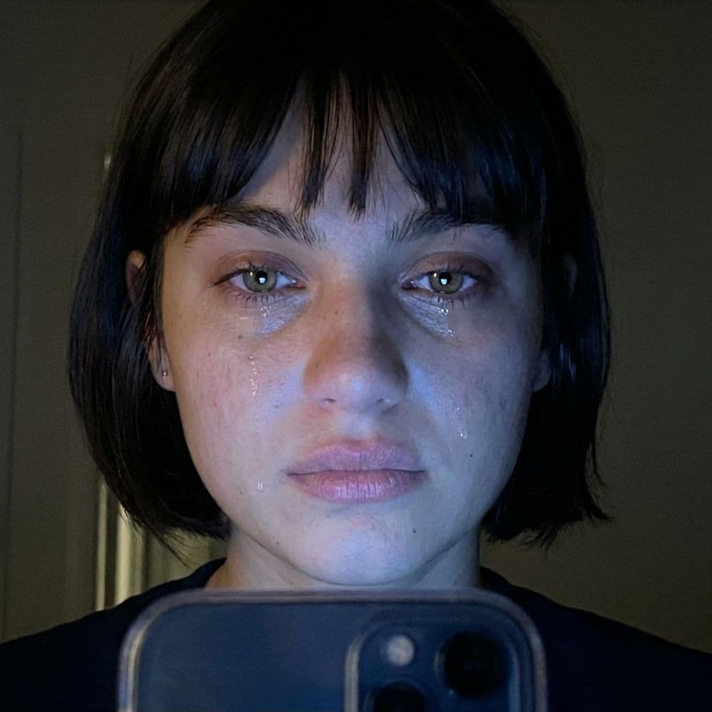 AI generated: A realistic close-up selfie shot of the same young woman from the reference image, captured front-fa...