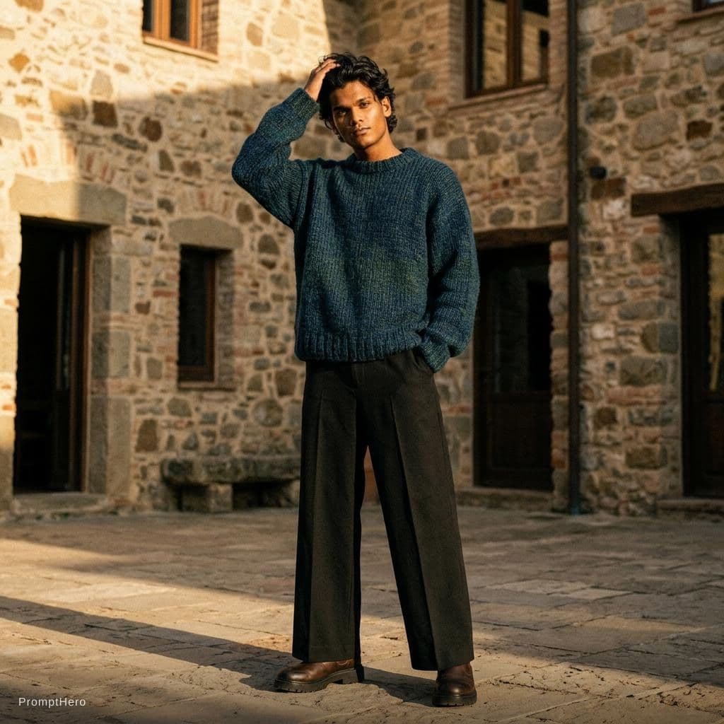 AI generated: fashion editorial photograph, man, shot on a Canon EOS 5D Mark IV --chaos 75 --ar 1:2 --profile rsy6...