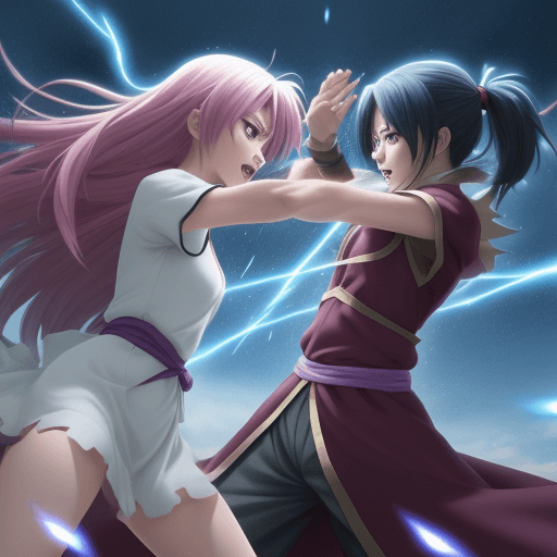AI generated: magical fight  anime 
scene