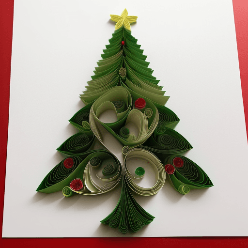 AI generated: paper quilling, paper cut art, paper illustration, Christmas tree, very detailed, 8k --v 4