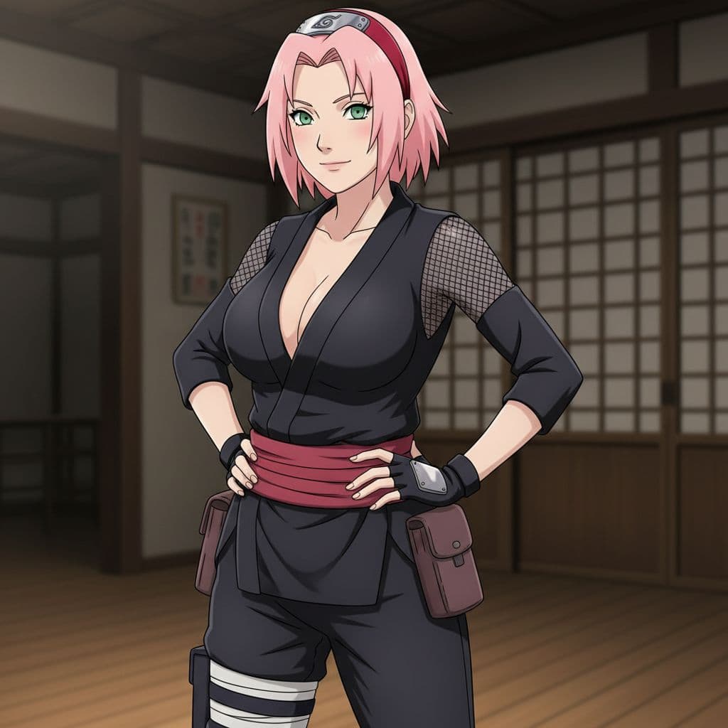 AI generated: sexy  ninja  poitrine moyenne