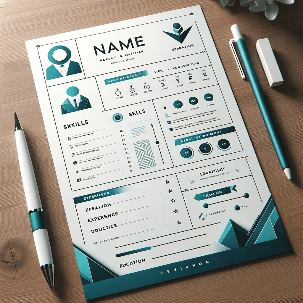 AI generated: Design a high-resolution mockup of a professional curriculum vitae (CV). The CV should have a modern...