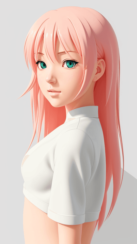 AI generated: (best quality,ultra-detailed,realistic:1.2) anime, clean lines, minimalist artwork, vibrant color pa...