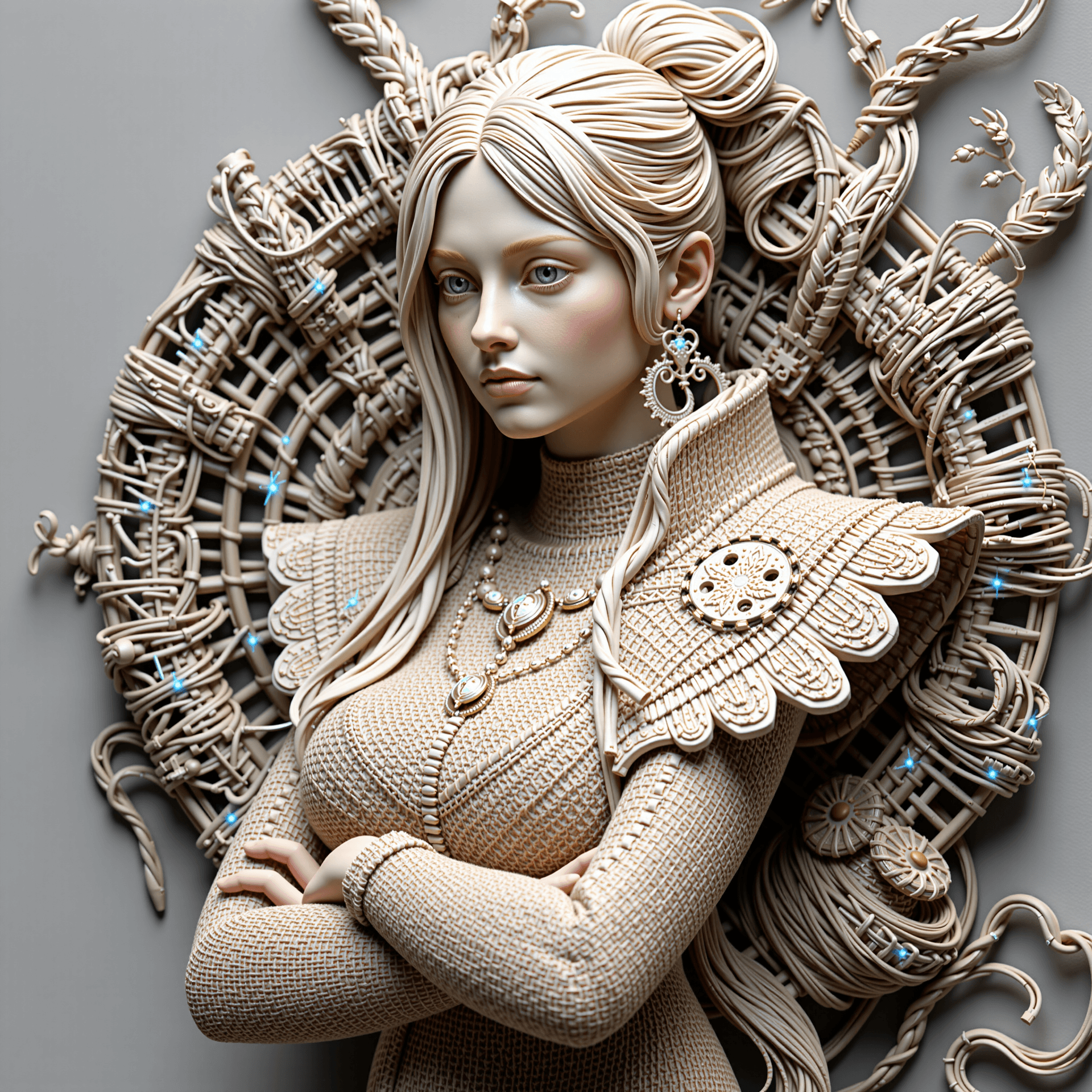 AI generated: Create a highly detailed, textured 3D artwork of an Alltagsheldin â an everyday heroine â depict...