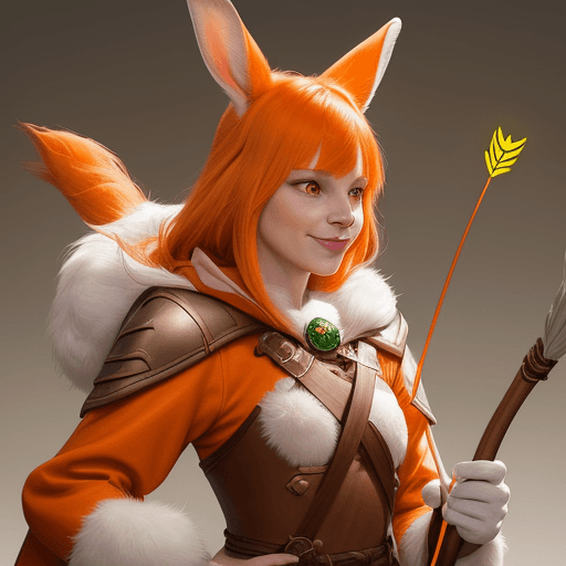 AI generated: female d&d harengon, female dnd rabbitfolk, female d&d anthro rabbit :: white fur with light orange ...