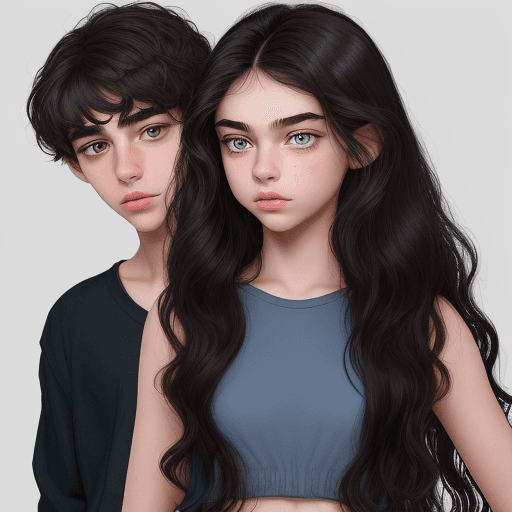 AI generated: a girl, barely 16 years old, of short stature, she has captivating brown eyes with long eyelashes an...