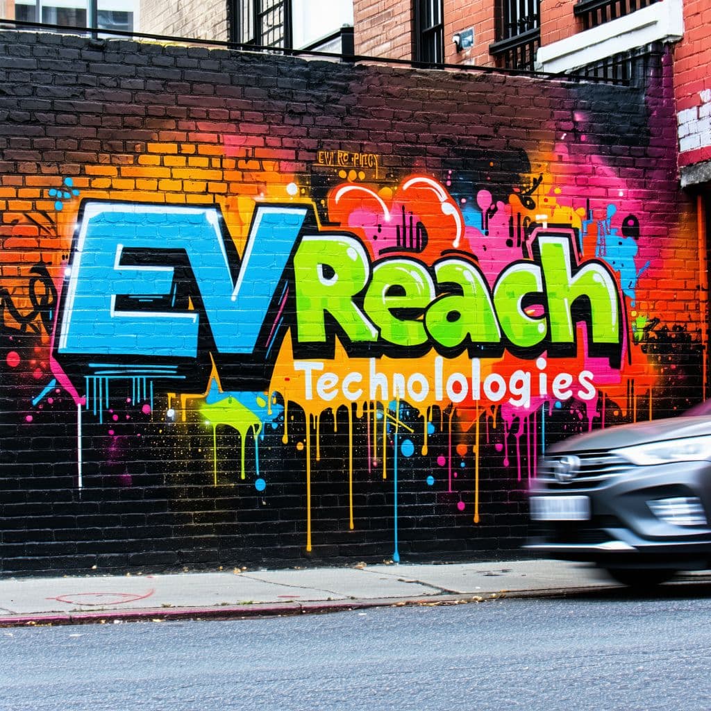 AI generated: Create a vibrant graffiti art on a brick wall in a busy urban environment. The graffiti features two...