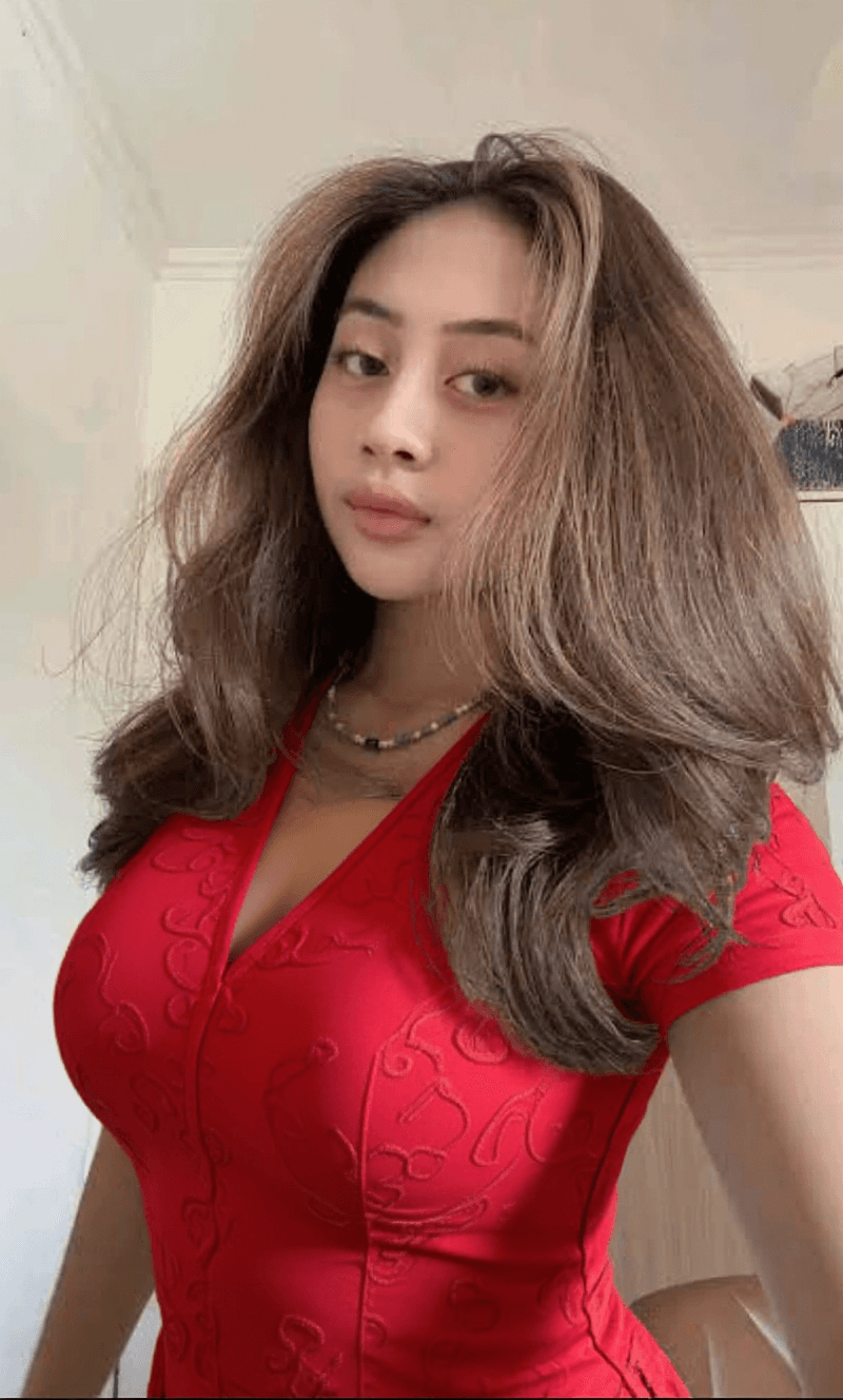 AI generated: Kara with sexy red javanese kebaya