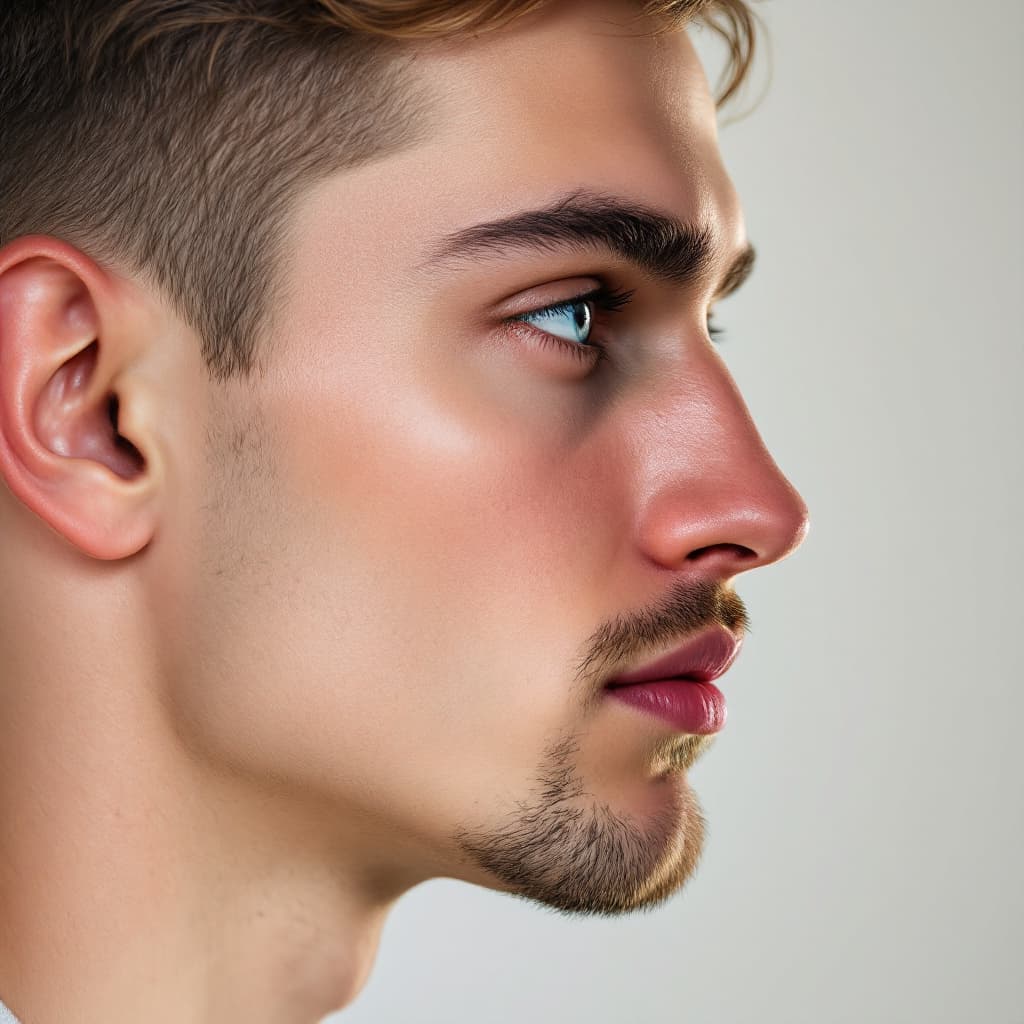 AI generated: Create a portrait of a man featuring an optical illusion that combines both a frontal and profile vi...
