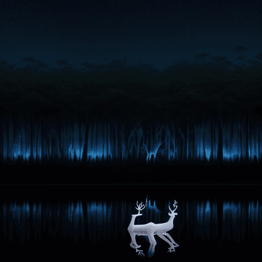 AI generated: In the moonlit embrace of a tranquil sandalwood forest, the night unveils a mesmerizing scene. The a...